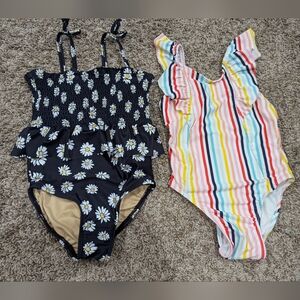 4t Old Navy swimsuit bundle classic daisies and stripes